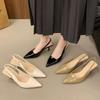 Fashion Hot Selling 2025 Elegant High Heels Pumps Women Summer Slingbacks Pointed Shoes Woman Solid Thin Heeled Sandals High Heel Shoes