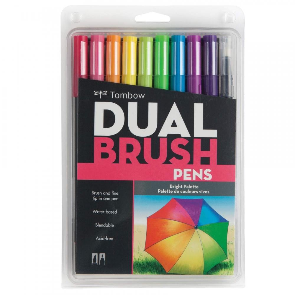 

Ручка-кисть Tombow Brush Pen Dual Brush Pen ABT 10 Color Set Bright AB-T10CBR