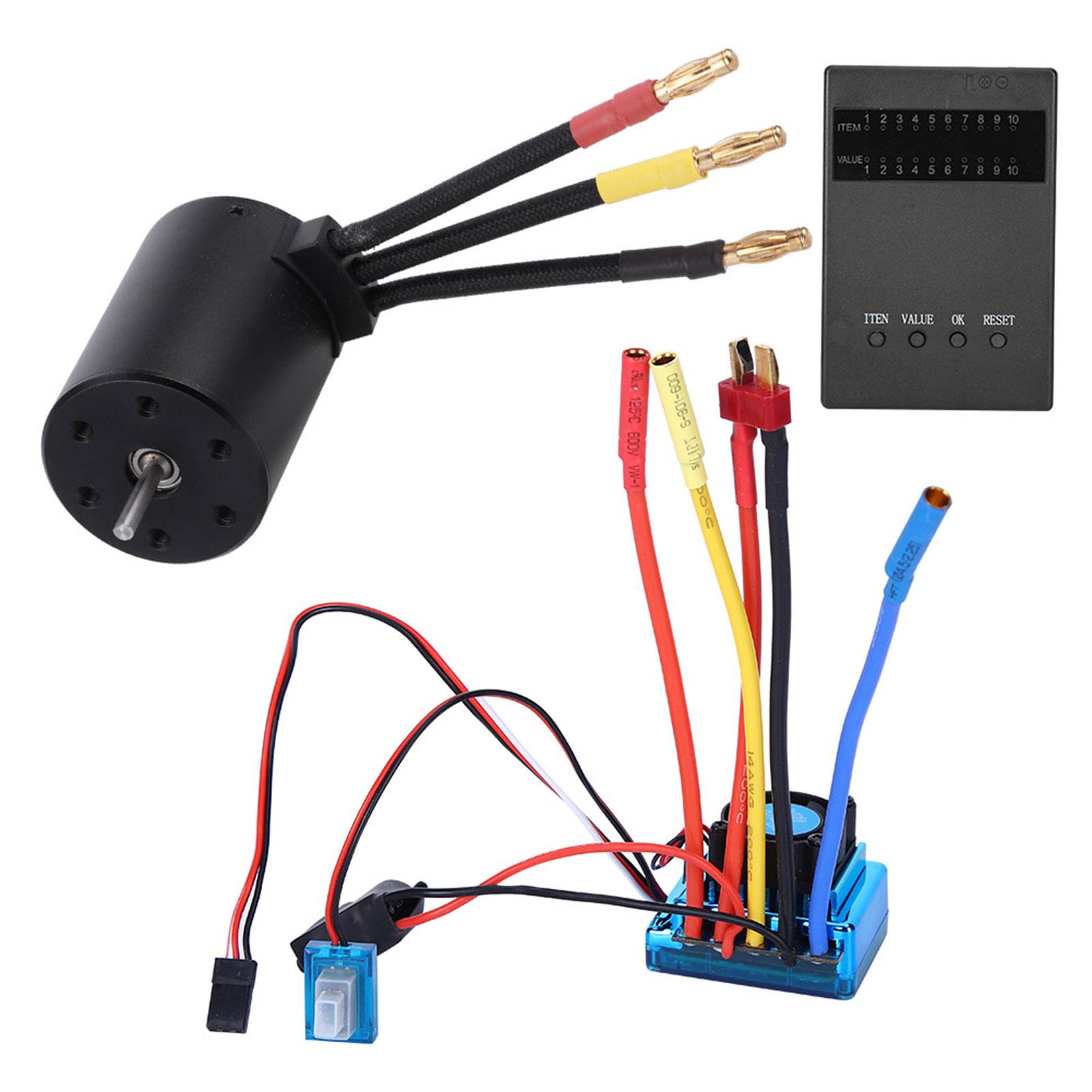 

Двигун 3650 3100Kv Безколекторний ESC Карта програмування Набір для 110 RC Авто Запасна частина(80А )