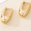 1pair Simple TearDrop Hoop Earrings, Chunky Gold Tone Water Droplet Earrings, U-Shaped Earrings, Oval Hoop Earrings Perfect Gift for Her