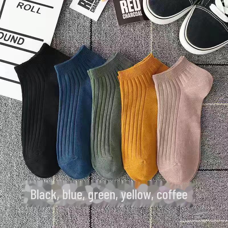 

Мужские однотонные носки-лодочки — модный стиль весна/лето without logo, One Size чёрный