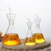 Kitchen Glass Oil Pot Triangle Chili Vinegar Bottle Sesame Cooking Wine Seasoning Bottle Home Anti-side Leakage Soy Sauce Pot