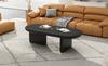 N625P300081S) 119.7*49.8*35.5 cm Black Modern Minimalist Coffee Table, Spray-Painted Living Room Table, Oval, MDF