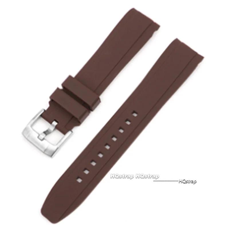 Curved End Rubber Silicone Strap for Citizen Watch Bracelet for Swatch Soft Waterproof Watchband for Rolex 20mm 22mm Wristband