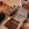 Solid Wood Jewelry Box Vintage Style Organizer Earrings Rings Necklaces Bracelets