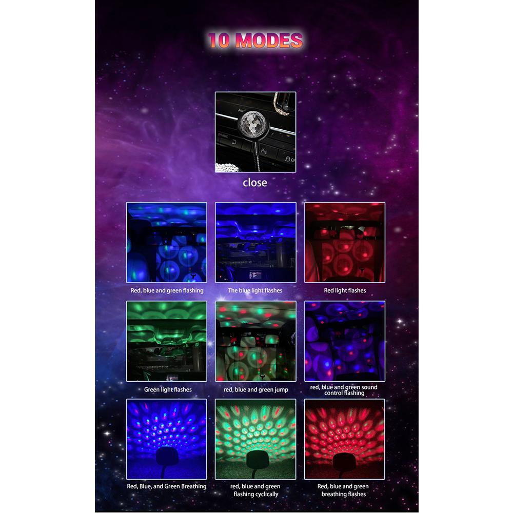 Voice Control Decorative Lamp Mini LED Car Roof Star Night Light Projector Atmosphere Lamp USB Auto Roof Room Ceiling Light