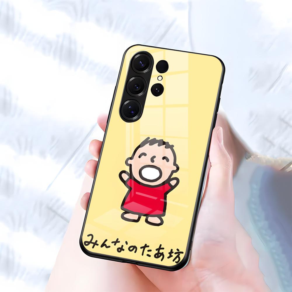 M-MINNA NO T-TABO Phone Case For Samsung S26 S25 S24 FE S23 S22 S21 Plus S20 Ultra Note20Ultra Black Glass Cover