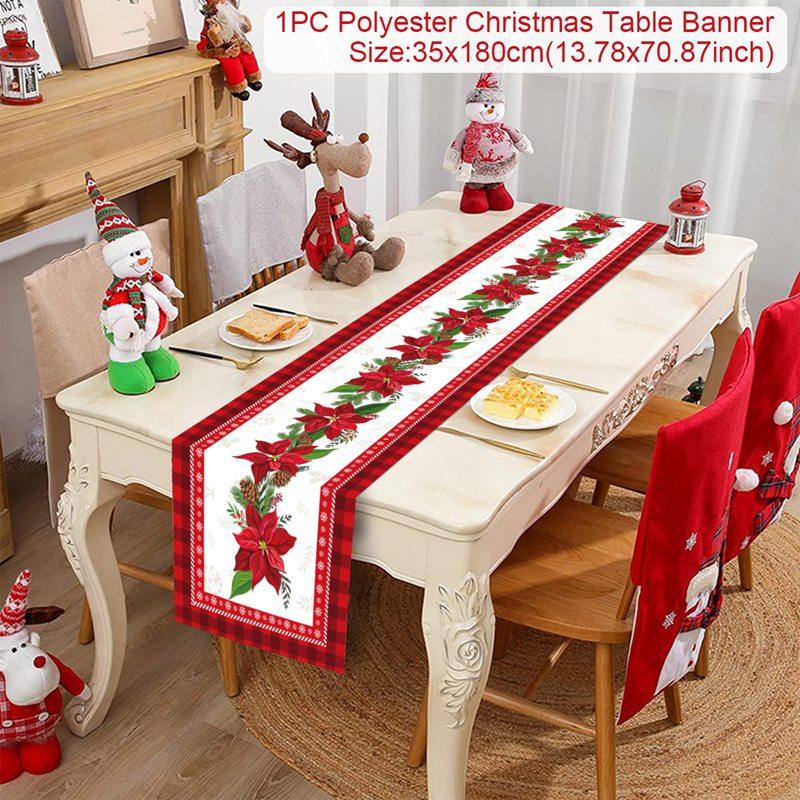 Christmas Tablerunner Merry Christmas Decoration For Home Tablecloth Kitchen Xmas 2025 Navidad Kerst Natal Happy New Year 2025