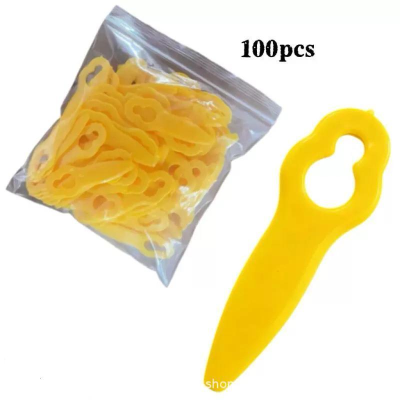 100Pcs Plastic Cutter Blades For Electric Cordless Grass Trimmer Strimmer Tool Grass Trimmer Blades Replacement Garden Tool