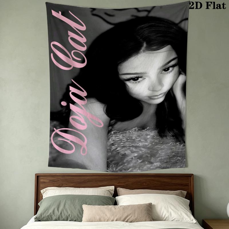 Doja Cat Pattern Wall Tapestry Aesthetic Wall Hanging Printed Fabric Blanket Decorative Tapestries for Bedroom Living Room Home Decor