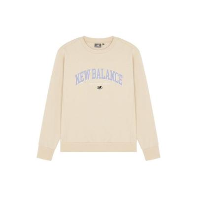 New Balance Sweatshirts Unisex Ecru Crew Neck Moderate Other 5CC17083-BEI