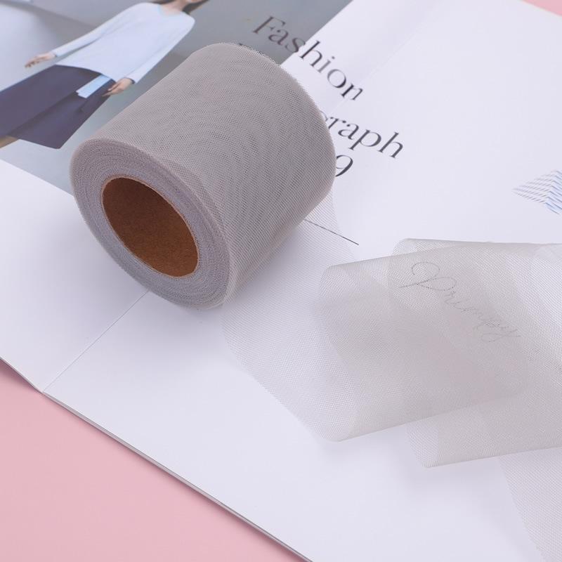 10 yards Rotolo di nastro di organza di colore pieno con bordo ondulato a coda di pesce per bouquet di fiori, regali, confezioni, decorazioni per feste di nozze