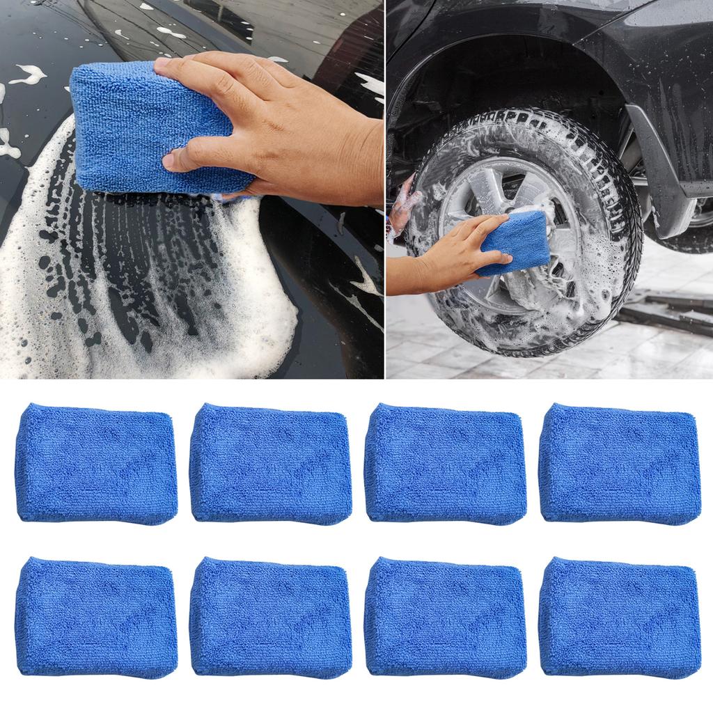 8 Pack Microfiber Applicator Pads Microfiber Sponge Car Wash Sponge and Cleaning Pads Perfect for Effortless Wax Sealant