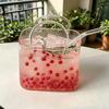 Unique Shape Summer Teacup Transparent Wine Cup Creative Handbag Glass Cup  Summer Drink