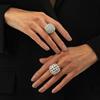 Salircon 2 Pcs/Set Fashion Metal Weave Geometric Hollow Rings Women Vintage Simple Classic Party Couple Jewelry Gift Accessories