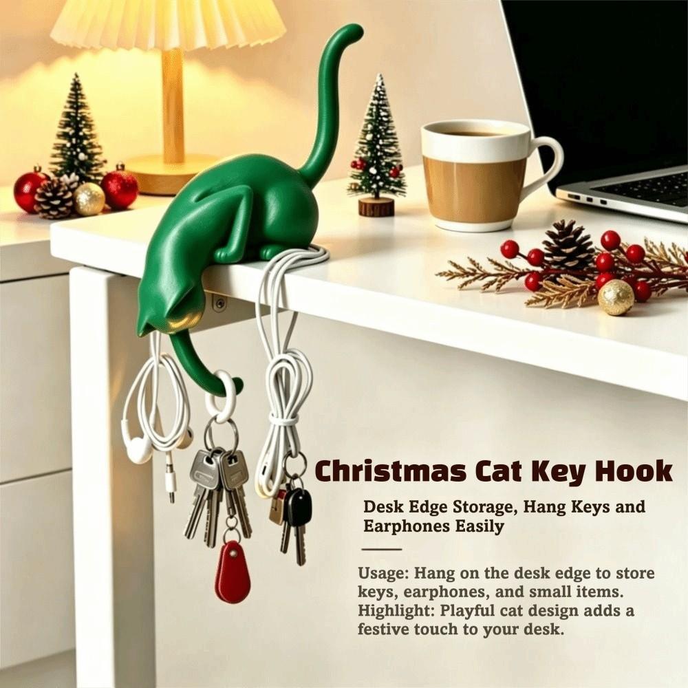 Inverted Hanging Upside Down Cat Figurine Cute Christmas Tree Ornament Home Office Decor