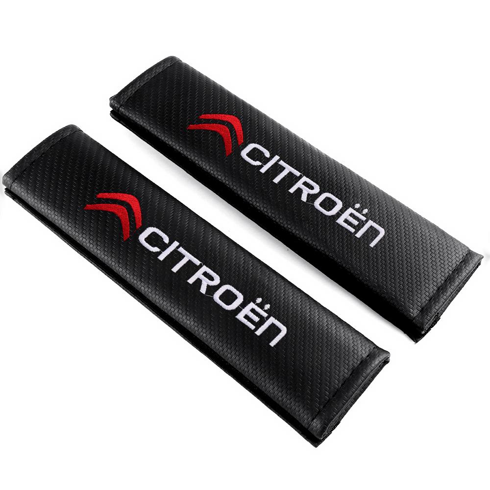 

Carbon Fibre Car Seat Belt Shoulder Cover Decompression Comfort Safety Belt Protective Cover For Citroen C3 C2 Berlingo Picasso