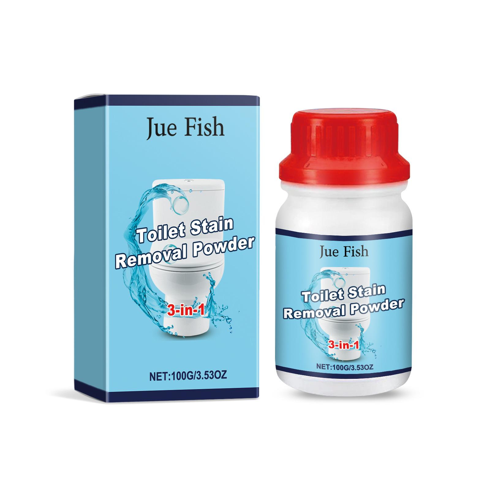 

JUE FISH Средство для удаления пятен с унитаза, чистка унитаза, дезодорирование, очистка трудноудаляемых пятен, удаление известкового налета, пена, порошок для чистки 100g