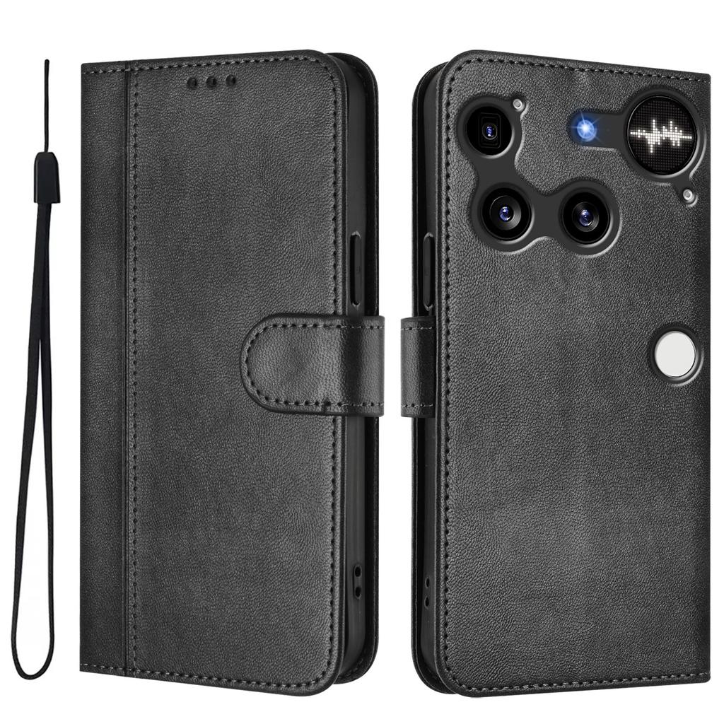 For Nothing Phone (3) 5G Cases Wallet Stand Retro Texture Leather Phone Cover with Lanyard
