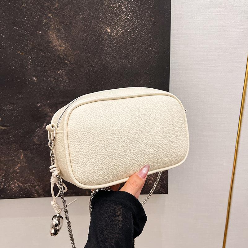 

Simple casual small bag women s new versatile commuter shoulder bag fashion chain messenger bag бежевый