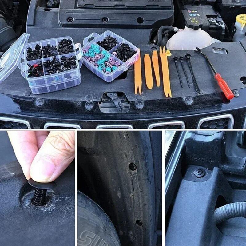 680/725 Pcs Set Car Fastener Clips Fender Rivet Clips Car Body Bumper Rivet Auto Door Closer Pin Removing Retainer Rivet Screw