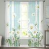 Flower Daisy Spring Summer Watercolor Sheer Curtains Modern Gauze Curtain for Living Room Bedroom Voile Yarn Curtains