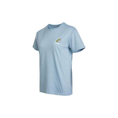 Vans Breathable Sports Casual American Vintage Short Sleeve T-Shirt Women Tops Blue VN0A7YH6BD2