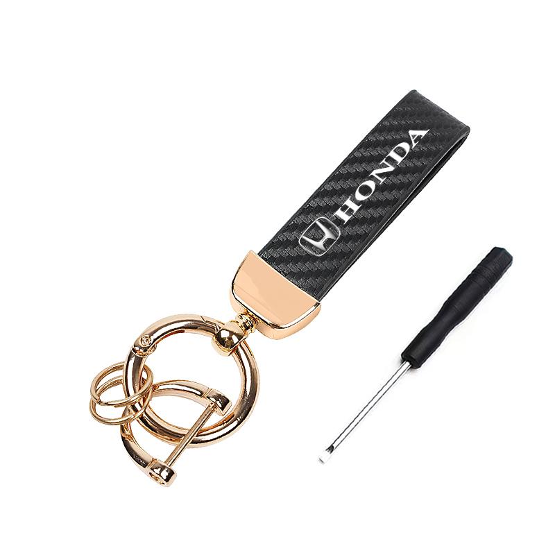 Honda Calfskin Car Keychain Zinc Alloy Auto Keyring Accessories For Honda civic accord fit jazz pilot CRV odyssey passport city OC3