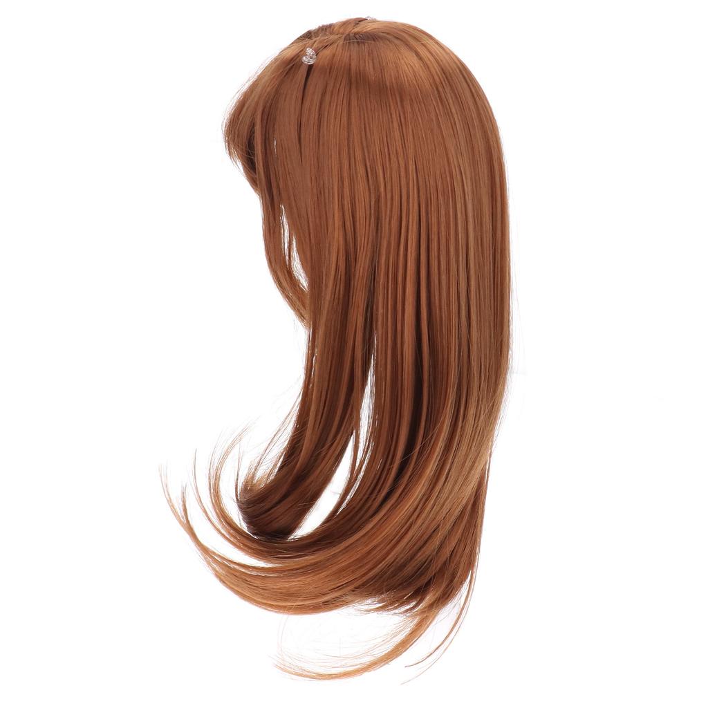 8in to 9in Doll Hair Wig High Temperature Fiber Mesh Long Curly Doll Hair Replacement for 1 3 Doll Crimson