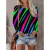 Womens Casual Abstract Print Long Sleeve Crew Neck T-Shirt 3D Effect 2025 Comfort Fit