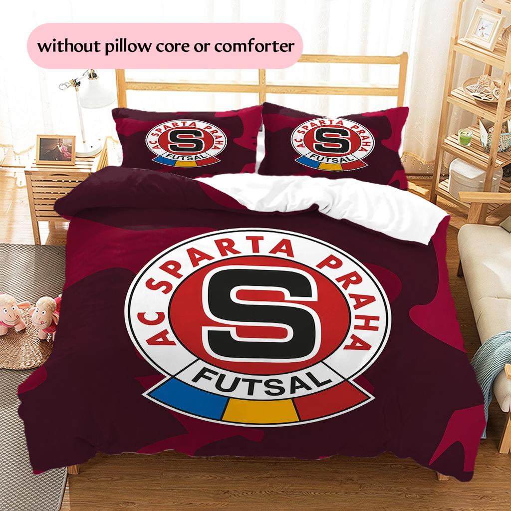 AC Sparta Praha Pattern Bedding Quilt Set  Home Decoration  Gift (1 * duvet cover + 2 * pillowcase  without core)