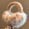 1Pc Leopard Print Faux Fur Earmuffs for Women Winter Soft Plush Ear-Muffs with Folding Earflap Warm Outdoor Ear Scarf Accessory