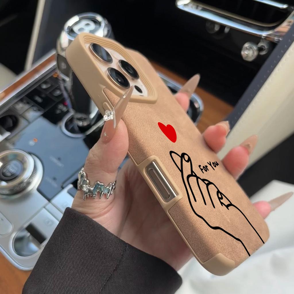 Love Heart For You Cute Luxury Executive Shockproof Phone Case For 15 Plus iPhone 16 15 14 13 12 17 Pro Max 11 Pro X XS XR Funda