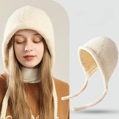 Moda Jesień i Zima Pluszowe Czapki Jednokolorowe Imitacja Futra Norek Ciepłe Ochrona Uszu Damskie Czapki