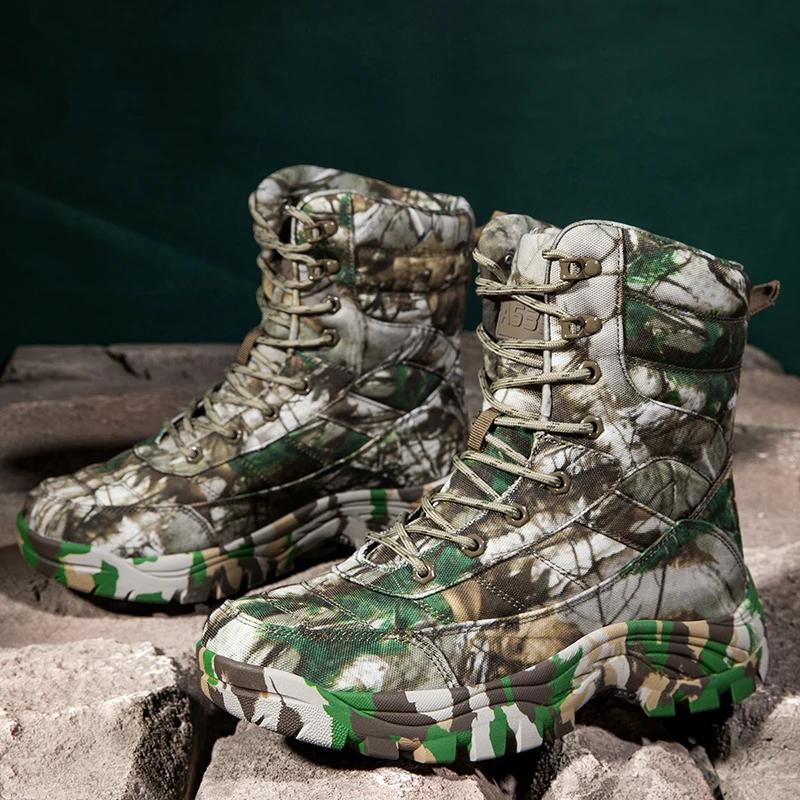 Combat Hiking Boots Camoufcage Outdoor Training Men Tactical Boots High-Top Desert Shoes Camouflage Shoes Zapatillas Para Hombre
