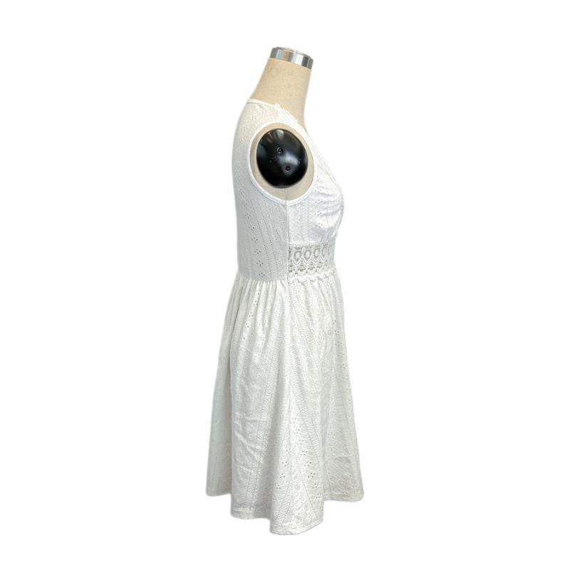 Letní elegantní dámské oblečení A Bez rukávů s výstřihem do V Krajkové žakárové ležérní šaty