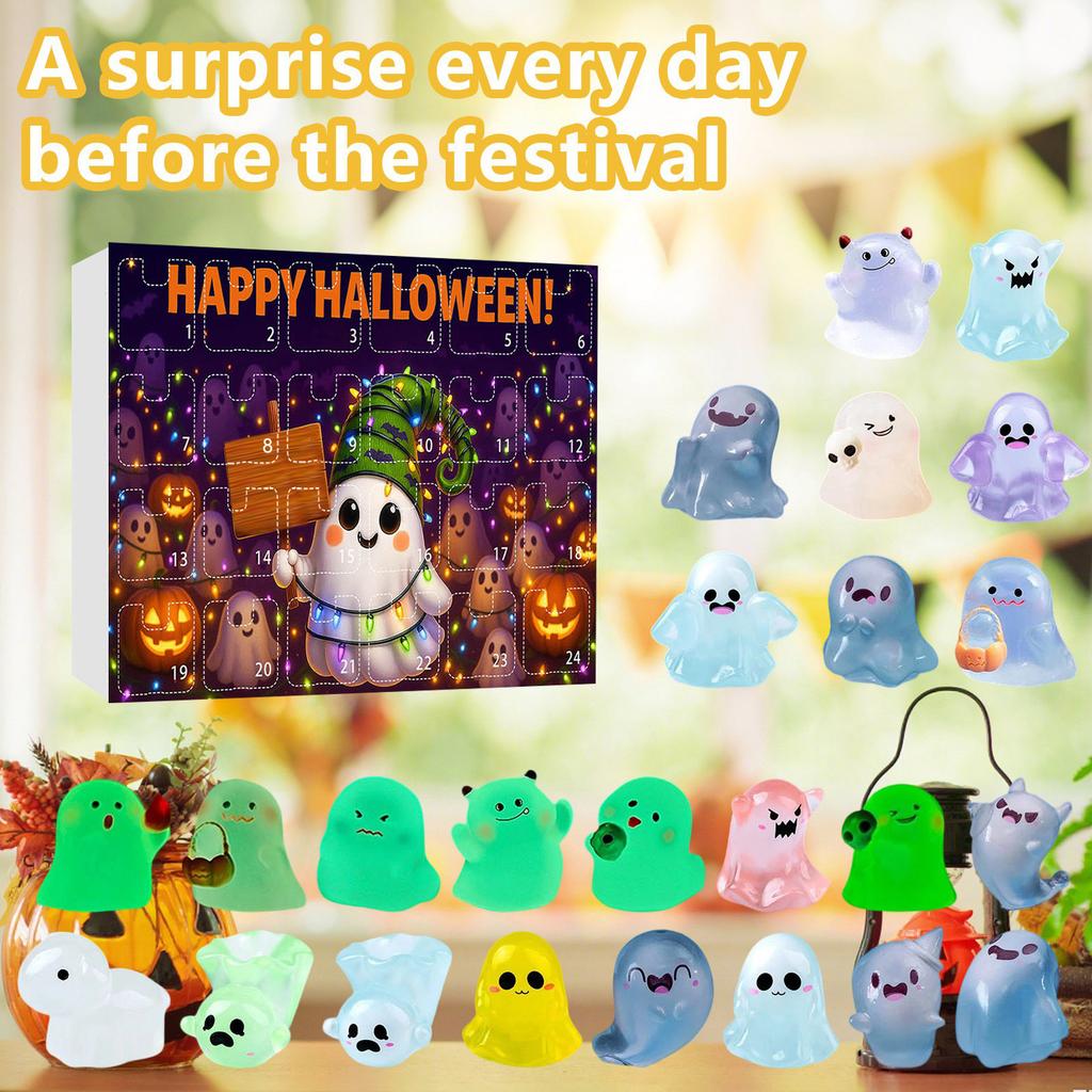 Advent 24-Day Countdown CalendarHalloween Countdown 24-Day Resin Ornament Series Calendar