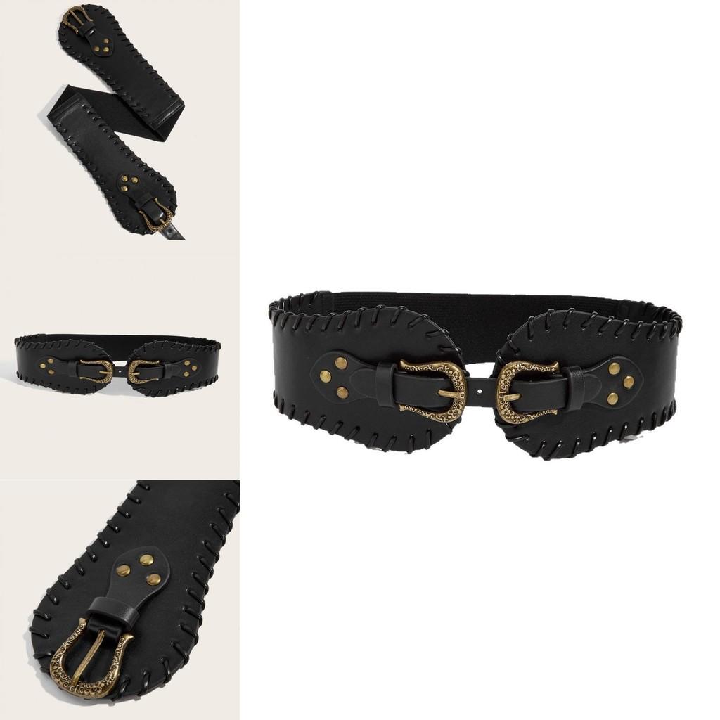 Modern Designer Metal Waist Belt For Women With Double Antique Copper Buckle For Fashion