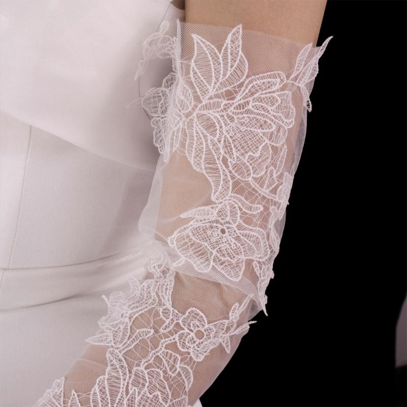 Hochzeit Spitze Handschuhe Abschlussball Accessoire für Opern Konzerte Bühnenshows Abendbankett Tanzen Lange Handschuhe