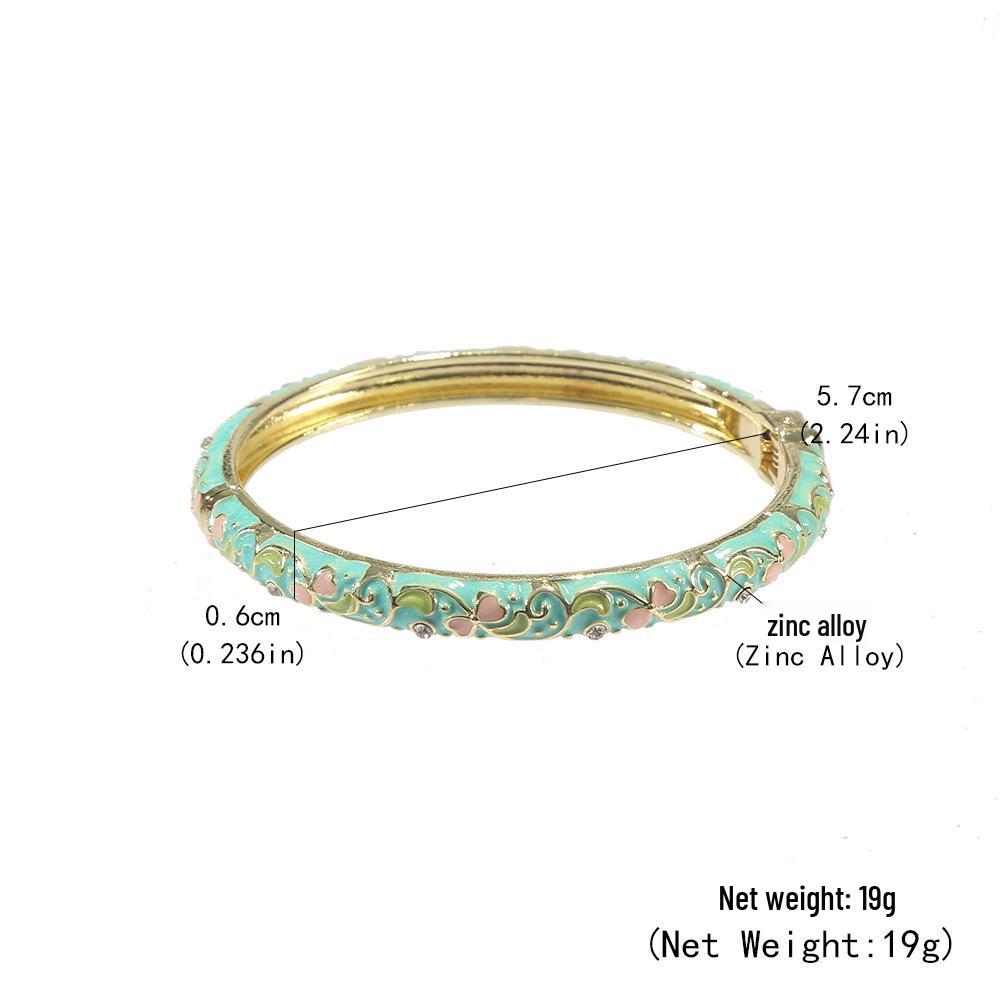 Enamel Painted Open Cuff Bracelet: Retro Court Style, Ideal Gift for Career Advancement & Best Friend