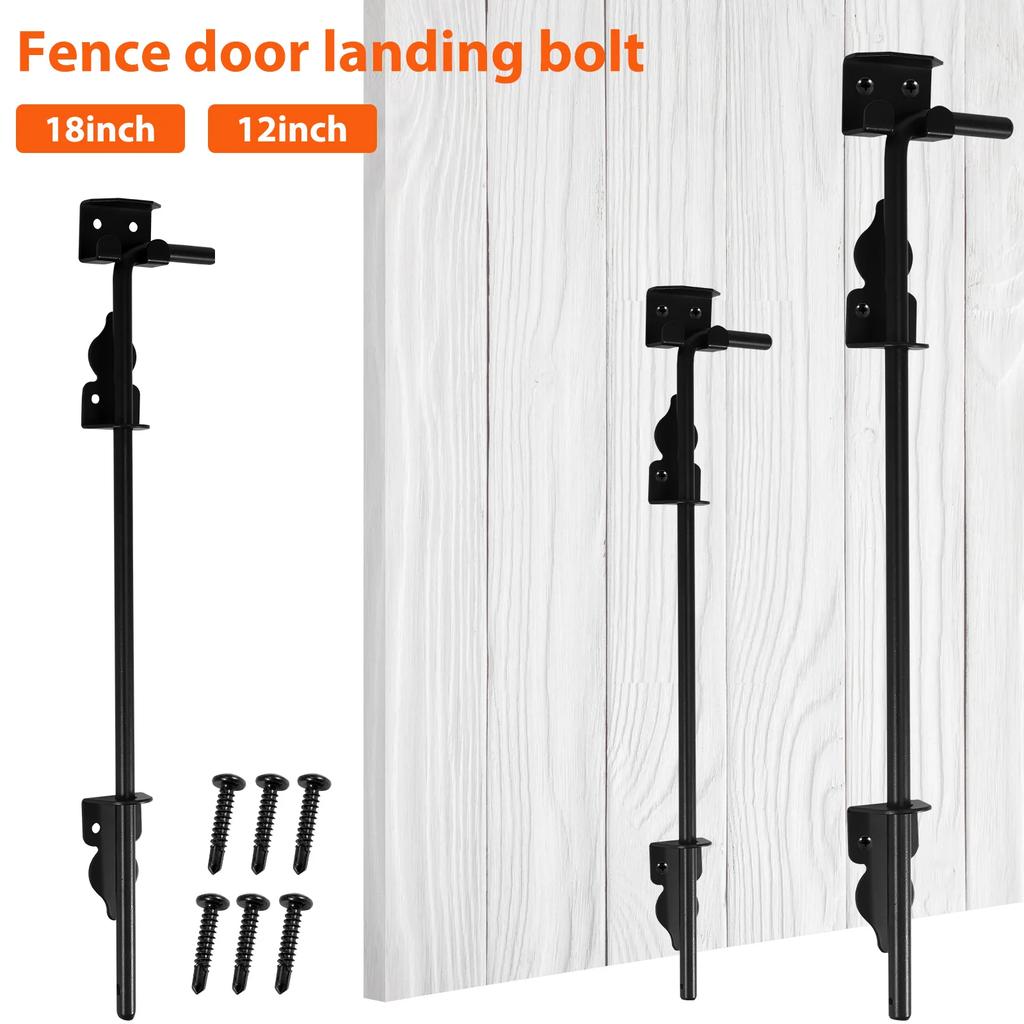 Cane Bolt Gate Drop Rod Kit 18 Inch Heavy Duty Iron Gate Ground Latch Multipurpose Fence Ground Latch Gates Doors Stopper