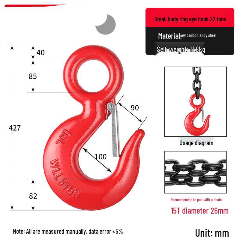 Jun Ding Camp 22-Ton High-Strength Eye Lifting Hook