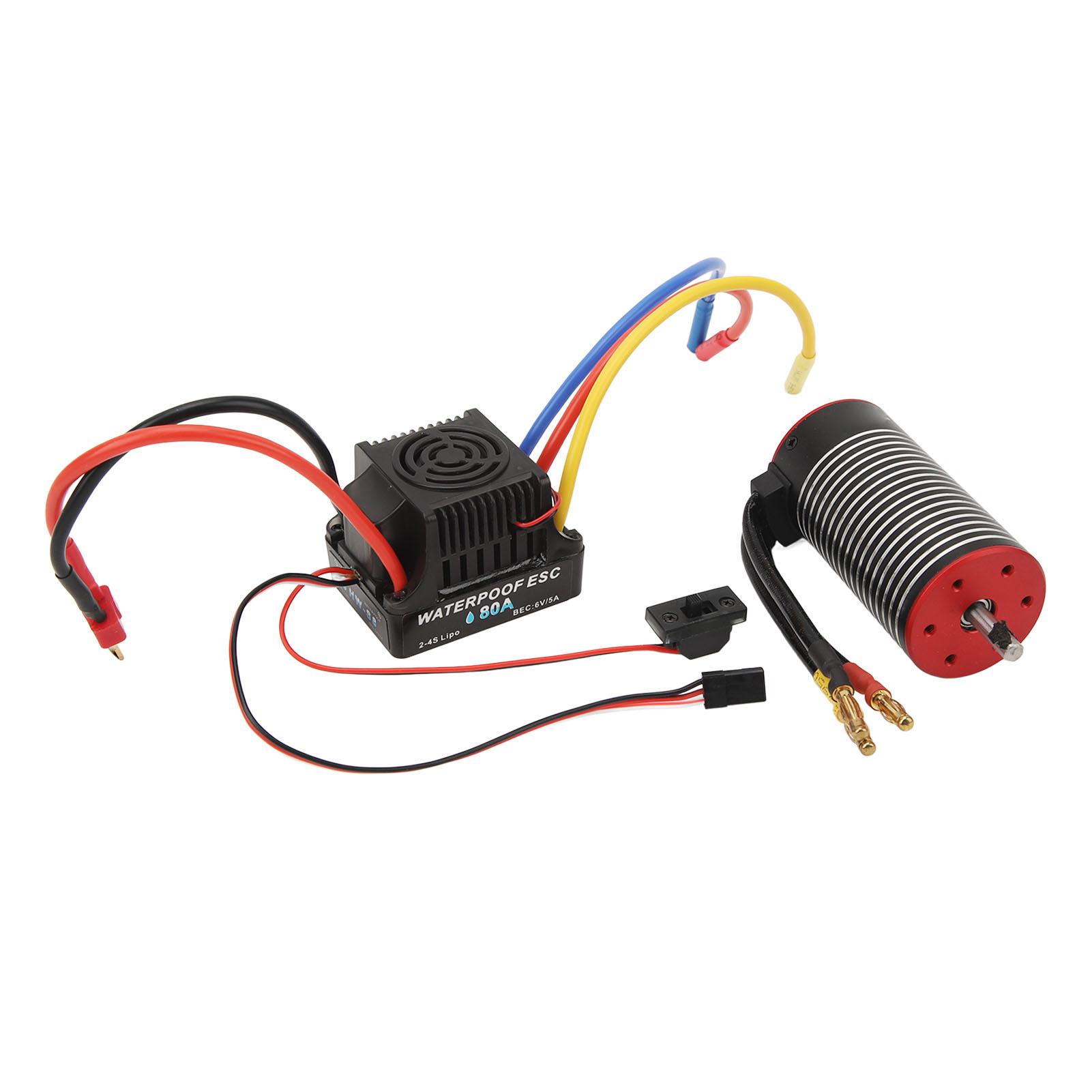 

Набір безколекторного двигуна з пультом дистанційного керування, водонепроникним ESC 80A, безколекторним двигуном 3670 для Hpi