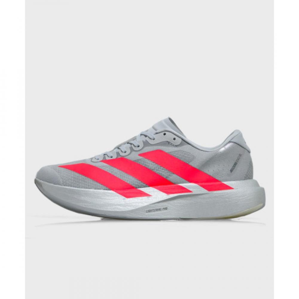 adidas Women S Adizero Evo Sl Silver Metallic Lucid Red Ki3383