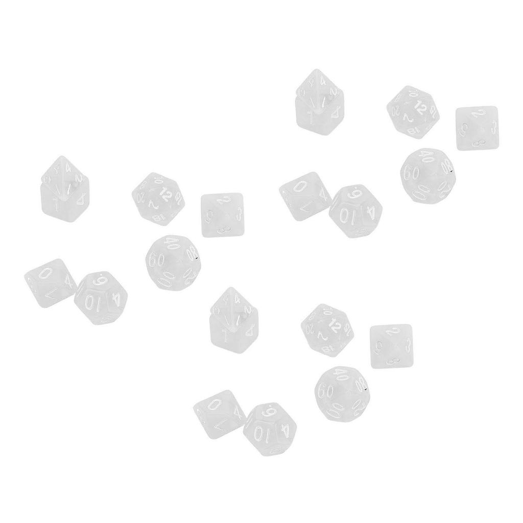 21Pcs Number Dice Plastic Waterproof Portable Funny Table Game Polyhedral Dice for Board Games Educational School