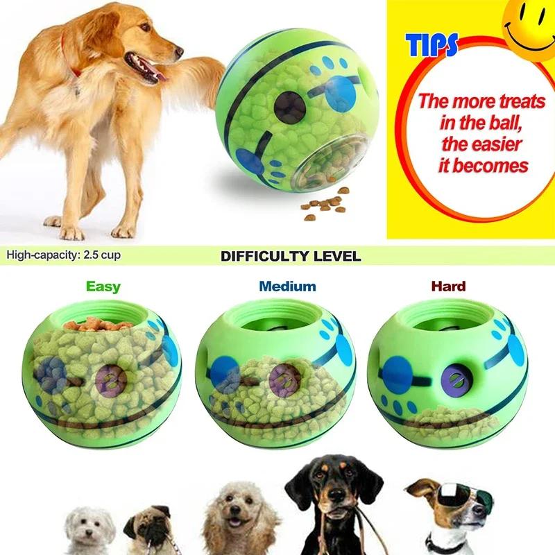 Dog Vocal Interactive Toy Leaky Food Ball Relieve Boredom Grinding Tooth Resistant Leaky Foods Toys Pet Products Supplies Rolled for Pet Dog Fun