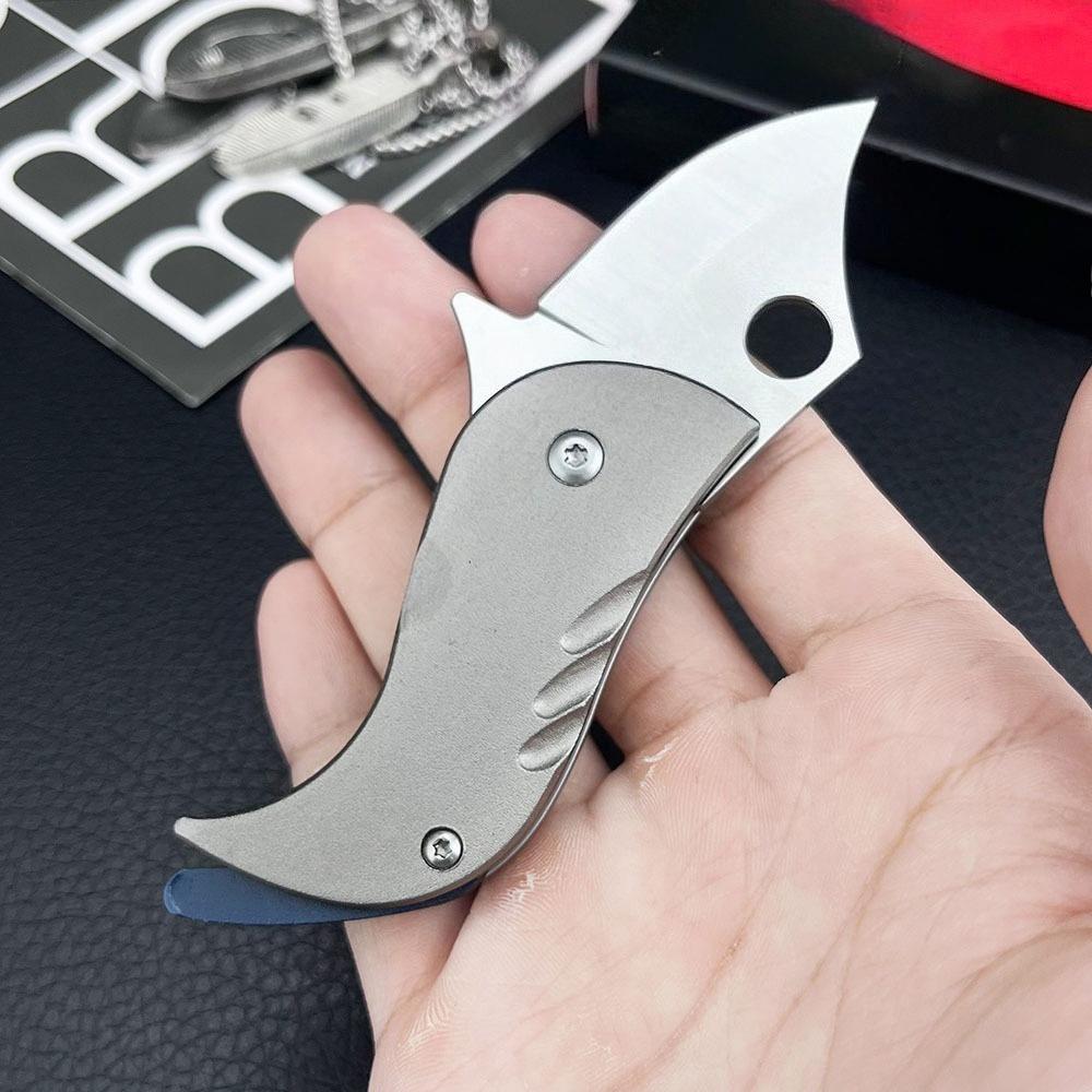 C256 Durable Multi-purpose Kitchen Utility Small Folding Knife Household Pocket Knife Fruit Knife 440C Blade Aluminium Handle