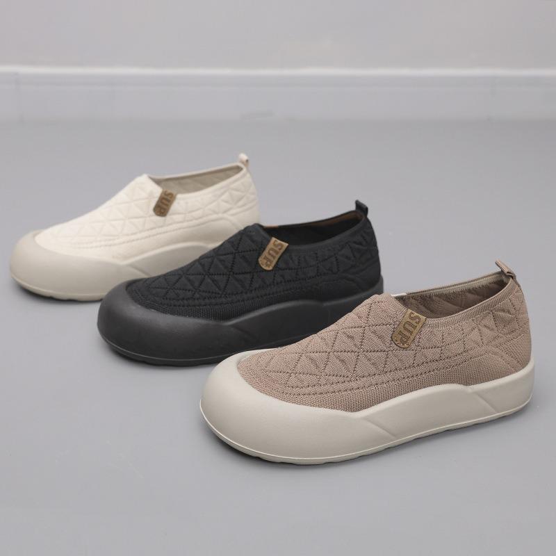 Shoes women's spring and autumn new round head retro lightweight one-pedal non-slip, wear-resistant, breathable and comfortable single shoes women