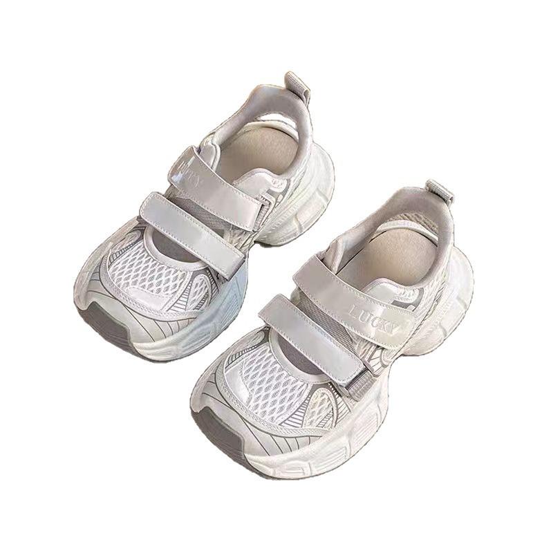 Girls' dad shoes summer new hollow breathable children's sports shoes medium and large children's little girls bag head sandals