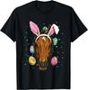 Easter Bunny Horse Lover Graphic Tee Funny Animal Print Casual Cotton T-Shirt